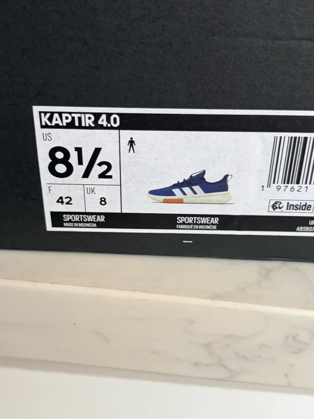 adidas Kaptir 4.0 Royal Blue Knit Sneakers with White Stripes